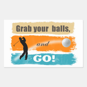 Sticker Rectangulaire Drôle Golf Attrapez vos balles