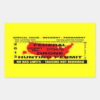 Sticker Rectangulaire Drone Hunting Permit