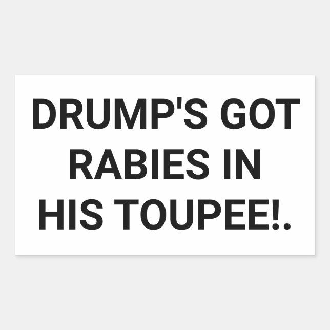 Sticker Rectangulaire Drump's Toupee Rabies Hankamer Artjunkhaus Fun (Devant)