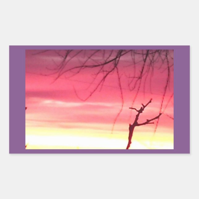 Sticker rectangulaire du lever du soleil d'hiver t (Devant)