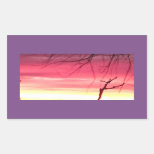 Sticker rectangulaire du lever du soleil d'hiver t