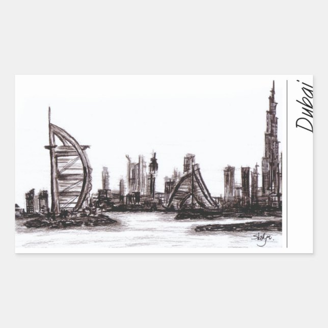 Sticker Rectangulaire Dubaï (Devant)