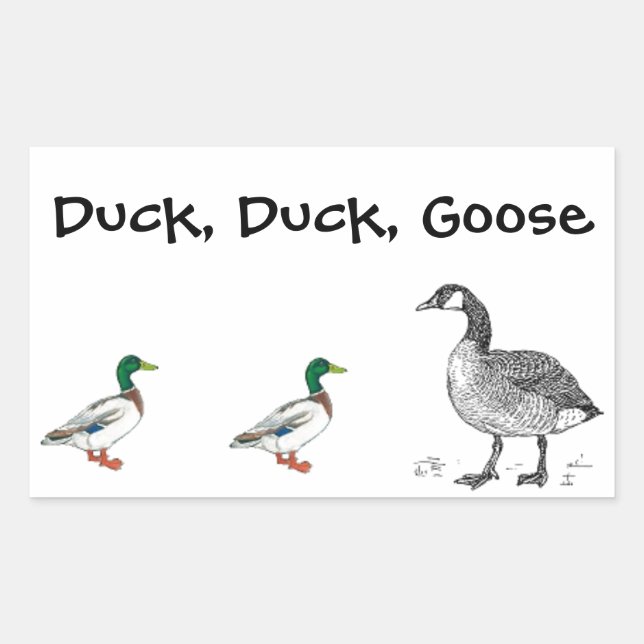 Sticker Rectangulaire Duck Duck Goose Cartoon (Devant)