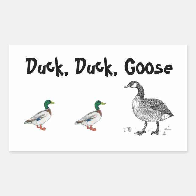 Sticker Rectangulaire Duck Duck Goose Funny Kids Jeu jeu de dessin jeu j (Devant)