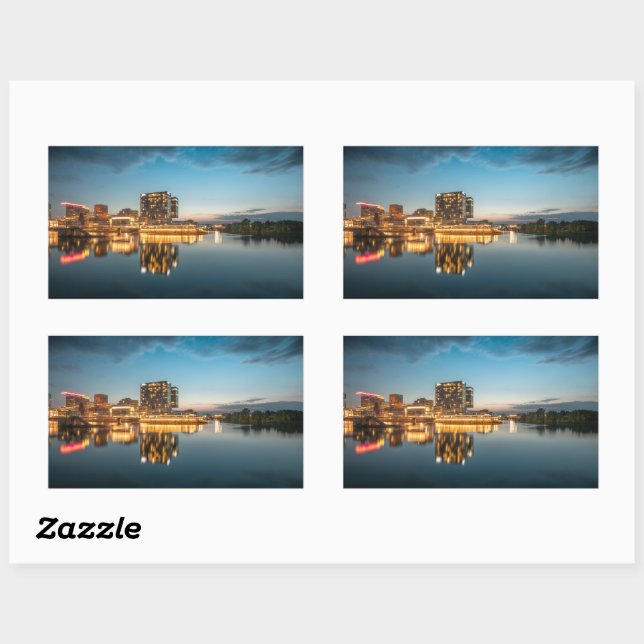 Sticker Rectangulaire Dusseldorf Allemagne (Feuille)