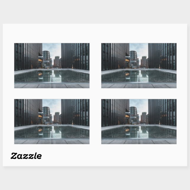 Sticker Rectangulaire Dusseldorf Allemagne (Feuille)