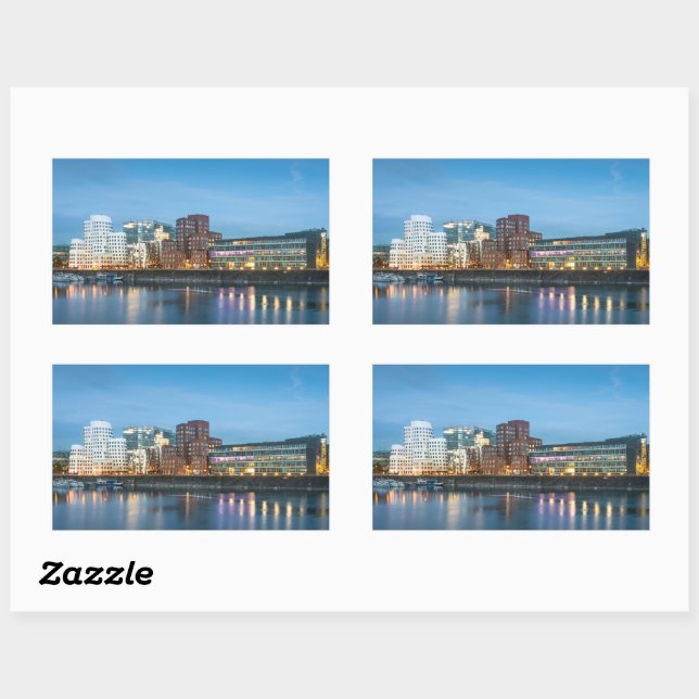 Sticker Rectangulaire Dusseldorf Allemagne (Feuille)