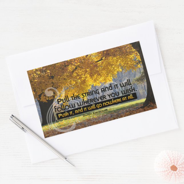 Sticker Rectangulaire Dwight D. Eisenhower Citation Inspirationnelle "Pu (Enveloppe)