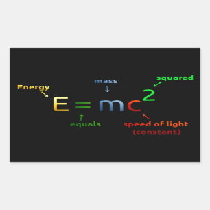 Sticker Rectangulaire E = MC^2. E égale MC carré