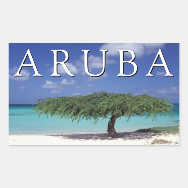 Sticker Rectangulaire Eagle Beach | Caraïbes, Aruba (Devant)