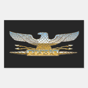 Sticker Rectangulaire Eagle républicain romain en chrome