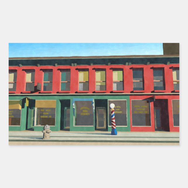 Sticker Rectangulaire Early Sunday Morning Watercolor (Devant)