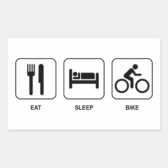 Sticker Rectangulaire Eat Sleep (Devant)