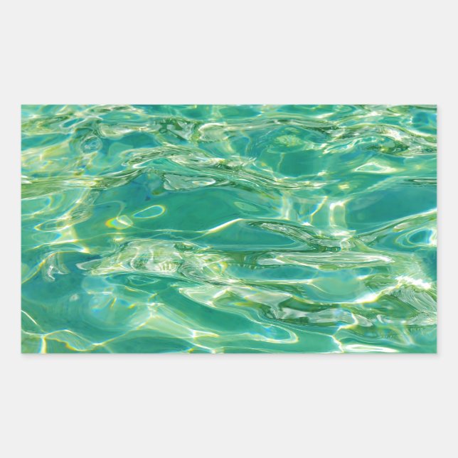 Sticker Rectangulaire Eau azur sous le soleil de midi brillant (Devant)