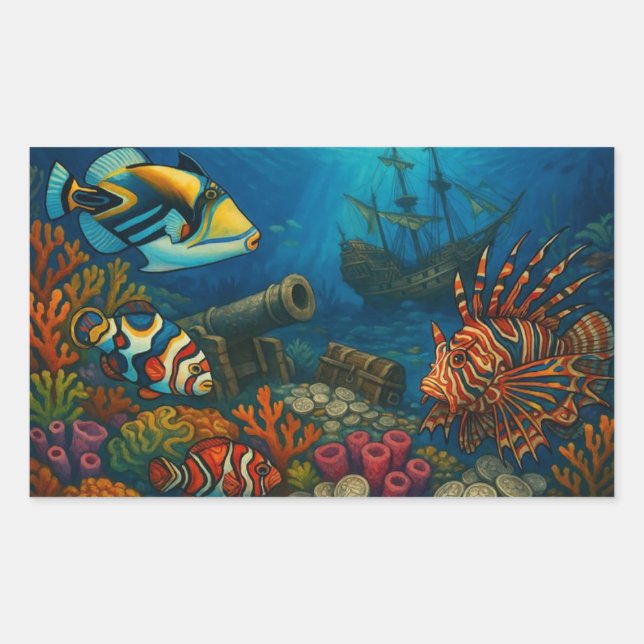 Sticker Rectangulaire Eaux de Floride (Devant)