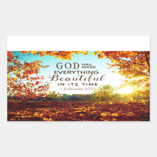 Sticker Rectangulaire Ecclésiaste 3:11 Il a rendu tout beau