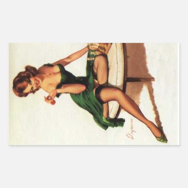 Sticker Rectangulaire Échecs Girl Pin Up (Devant)