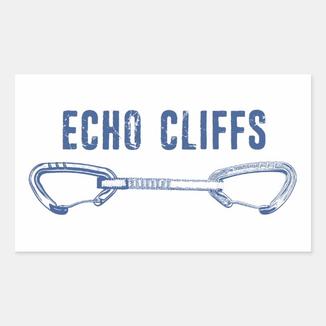 Sticker Rectangulaire Echo Cliffs California Rock Escalade Quickdraw (Devant)