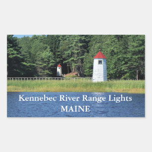 Sticker Rectangulaire Éclairages de la chaîne de la rivière Kennebec, St