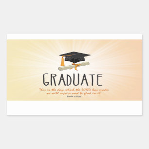 Sticker Rectangulaire Éclatement en or de remise de diplôme religieux av