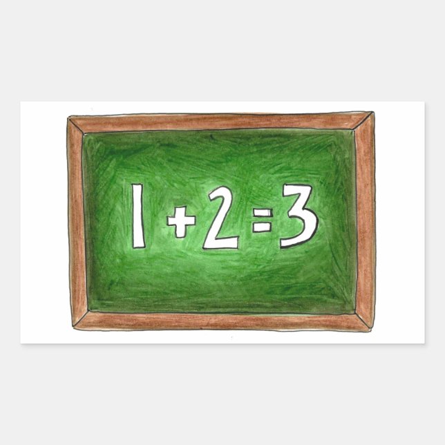 Sticker Rectangulaire École verte Chalkboard Ardoise Classe de mathémati (Devant)