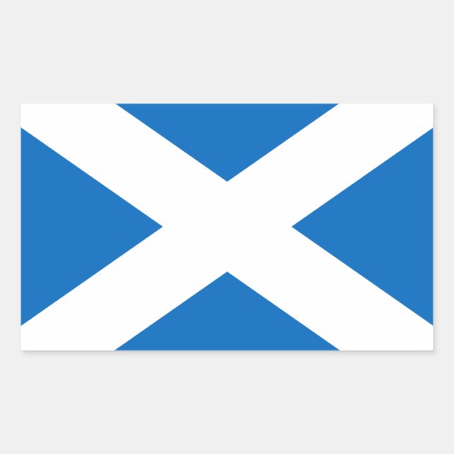 Sticker Rectangulaire Ecosse's Saltire, Drapeau écossais (couleur offici (Devant)