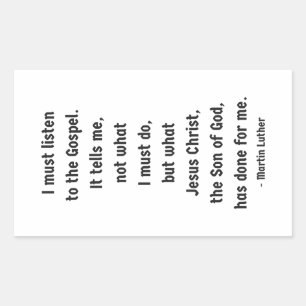 Sticker Rectangulaire Écoutez l'autocollant du rectangle de l'Évangile