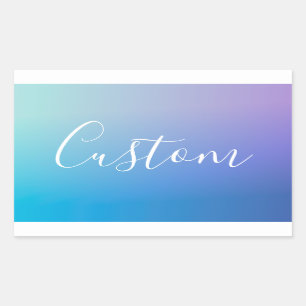 Sticker Rectangulaire Écriture de script modifiable moderne   Ombre colo