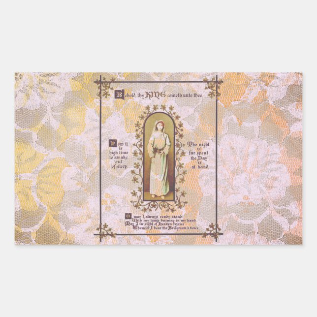 Sticker Rectangulaire Écriture Et Nonne (Devant)