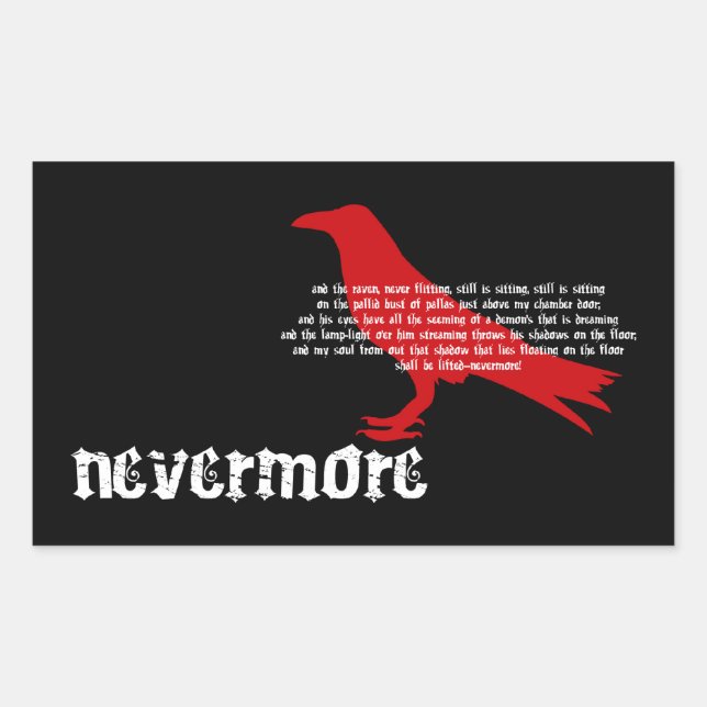 Sticker Rectangulaire Edgar Allan Poe +{ THE RAVEN }+ (Devant)