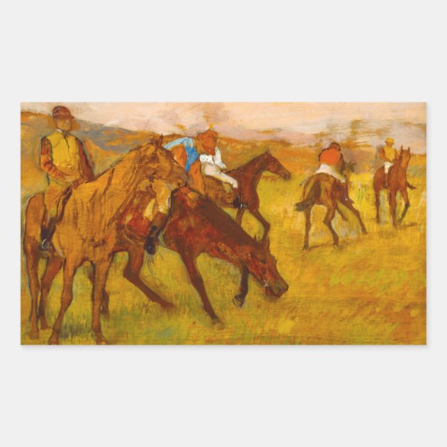 Sticker Rectangulaire Edgar Degas avant la course (Devant)