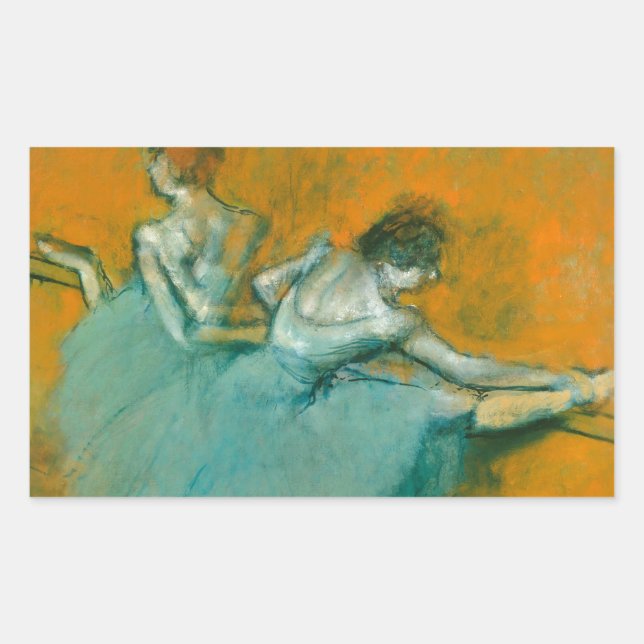 Sticker Rectangulaire Edgar Degas Danseuses à la barre Impression : Art  (Devant)