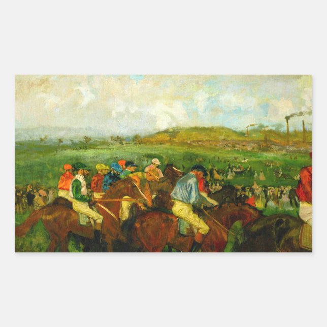 Sticker Rectangulaire Edgar Degas Équitation (Devant)