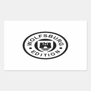 Sticker Rectangulaire Édition de Wolfsbourg (noir)
