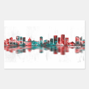 Sticker Rectangulaire Edmonton Canada Skyline