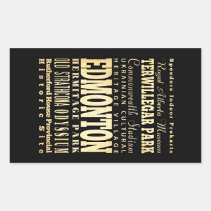 Sticker Rectangulaire Edmonton Ville du Canada Typographie Art