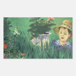 Sticker Rectangulaire Édouard Manet - garçon en fleurs