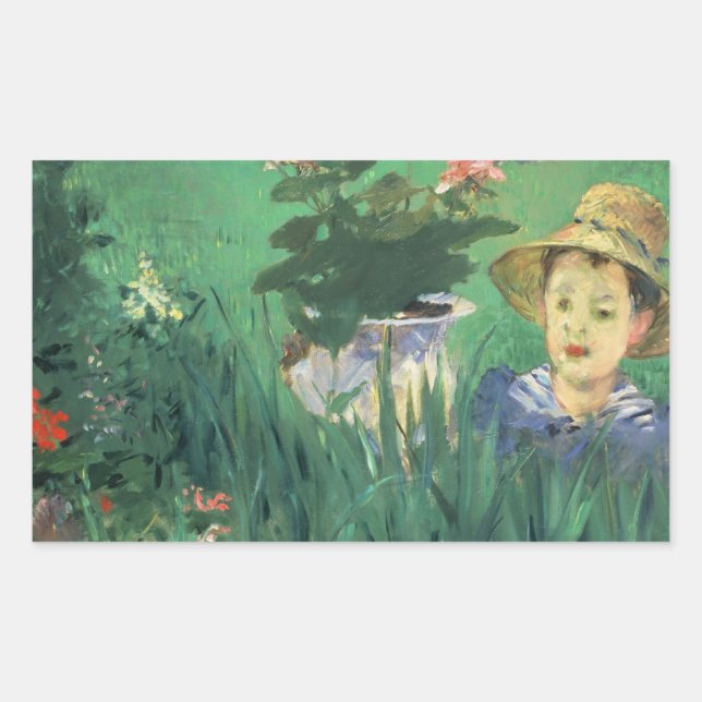 Sticker Rectangulaire Édouard Manet - Garçon en fleurs (Devant)