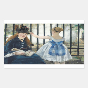 Sticker Rectangulaire Edouard Manet - Le Chemin De Fer