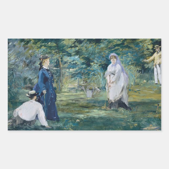Sticker Rectangulaire Edouard Manet - Un jeu de Croquet (Devant)