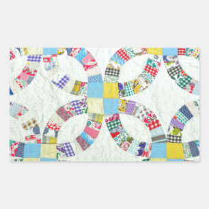 Sticker Rectangulaire Édredon de patchwork coloré