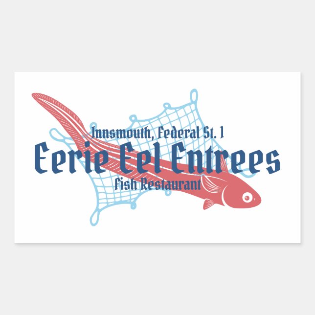 Sticker Rectangulaire Eerie Eel Entres Restaurants de poissons Innsmouth (Devant)