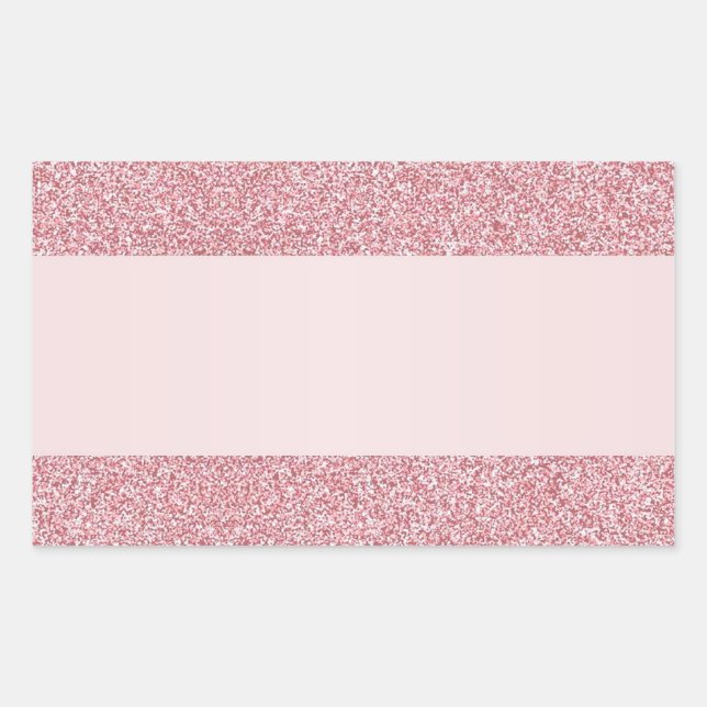 Sticker Rectangulaire Effet Pailleur Rose Gold Ajoutez Votre Texte Vide (Devant)