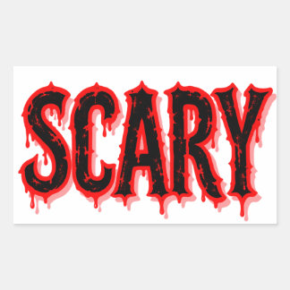 Sticker Rectangulaire Effrayant – Rouge et Noir qui dégouline de Sang Go