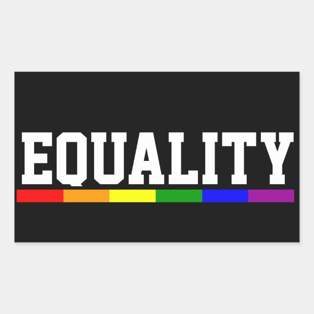 Sticker Rectangulaire Égalité Gay Pride (Devant)