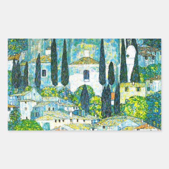 Sticker Rectangulaire Église à Cassone Gustav Klimt (Devant)
