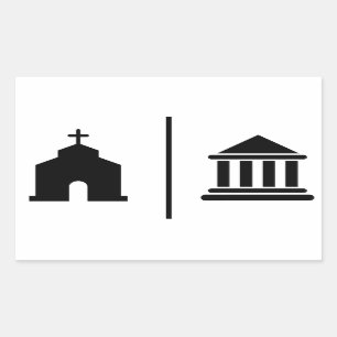 Sticker Rectangulaire Église et État séparés