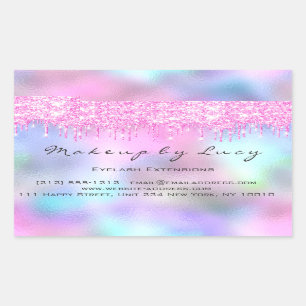 Sticker Rectangulaire Égouttements de rose d'orchidée de maquilleur