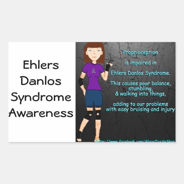 Sticker Rectangulaire Ehlers Danlos Syndrome - page de sensibilisation a (Devant)