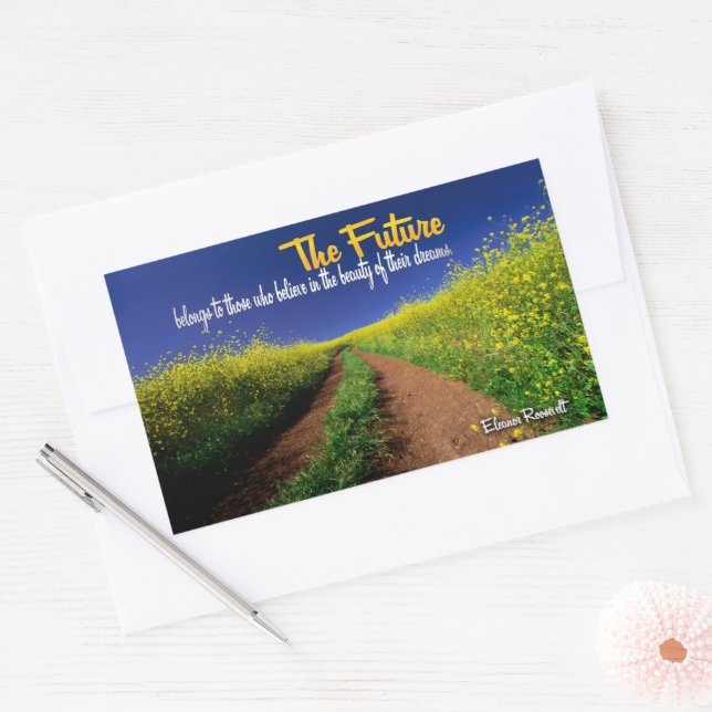 Sticker Rectangulaire Eleanor Roosevelt Citation Inspirationnelle "L'ave (Enveloppe)